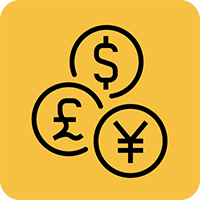 Carregue até 6 moedas estrangeiras